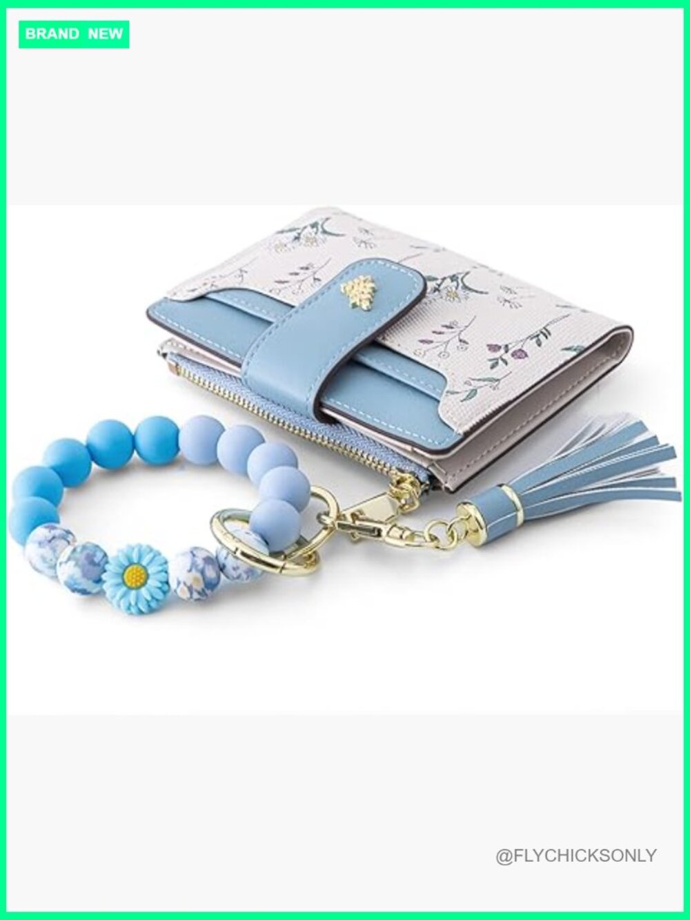 RFID Blocking Bifold Wallet with Keychain and Bracelet